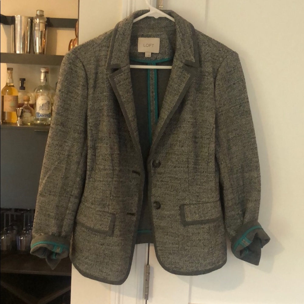 LOFT herringbone blazer medium